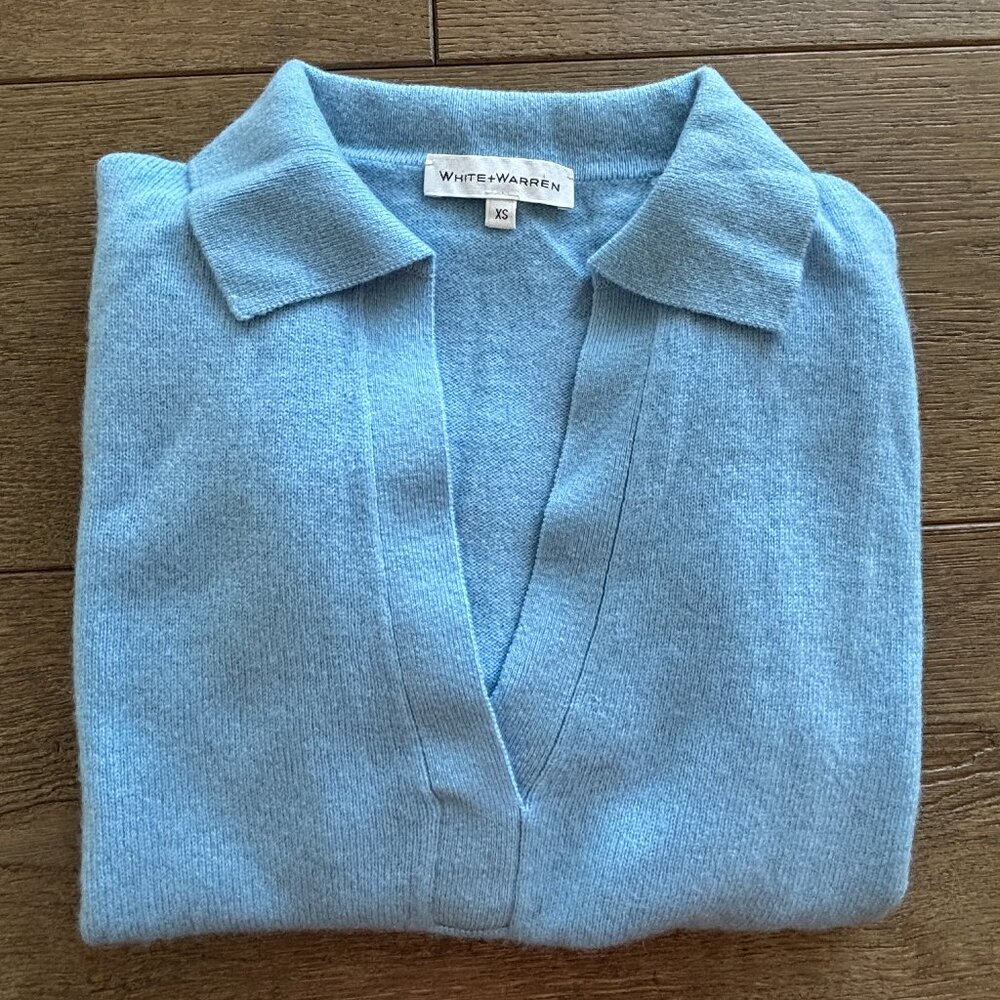 White + Warren cashmere short-sleeve sweater